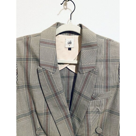Cabi Blazer Womens 8 Gray Plaid Sleuth Pockets Structured Retro Academia Career - Picture 3 of 8